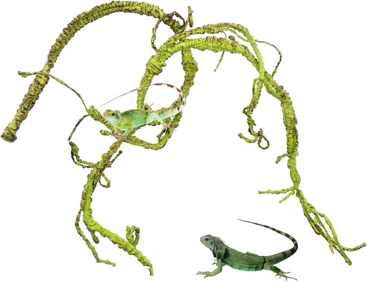 Reptile Jungle Vines Flexible Bend-A-Branch, 3.6Ft Reptile Climbing Branches, Chameleon Flexible Vine Decor,Terrarium Plants Decoration Accessories for Lizard Gecko Frog Snake