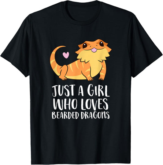 Just a Girl Who Loves Bearded Dragons Lizard Reptile T-Shirt