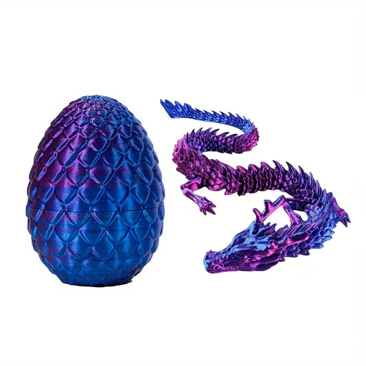 1Set of Articulated 3D Printed Random Dragon with 1Pc Dragon Egg- Flexibly Joints for Dynamic Display - Ideal for Home & Office